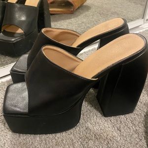 Black platform heels